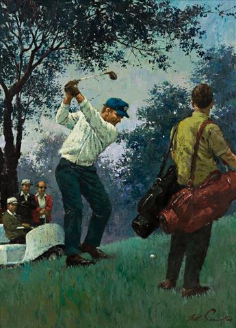 ARTHUR SARNOFF (1912-2000) 18th Hole at Dusk. [GOLF]